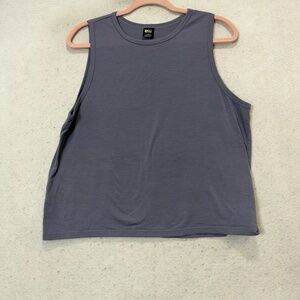 REI Co-op Tank Top Womens Large Gray Crew Neck Split Back Athletic Hiking